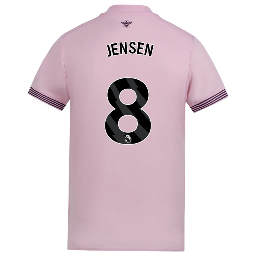 Danxen Mujer Camiseta Mathias Jensen #8 Rosa 2ª Equipación 2024/25 La Camisa