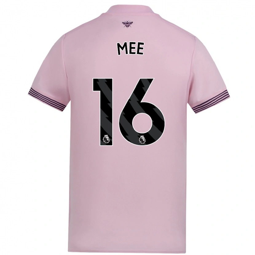 Danxen Mujer Camiseta Ben Mee #16 Rosa 2ª Equipación 2024/25 La Camisa