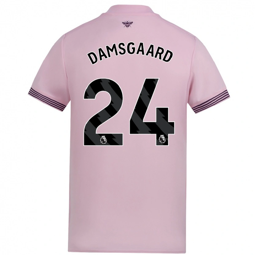 Danxen Mujer Camiseta Mikkel Damsgaard #24 Rosa 2ª Equipación 2024/25 La Camisa