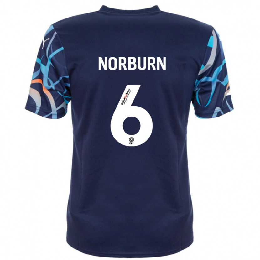 Danxen Mujer Camiseta Oliver Norburn #6 Azul Marino 2ª Equipación 2024/25 La Camisa