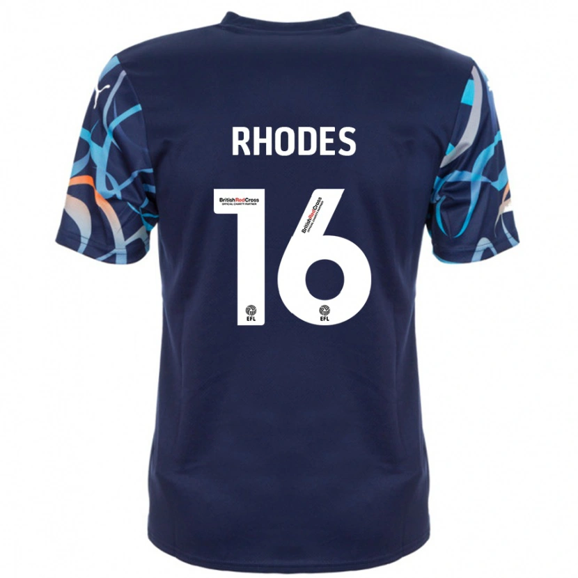 Danxen Mujer Camiseta Jordan Rhodes #16 Azul Marino 2ª Equipación 2024/25 La Camisa