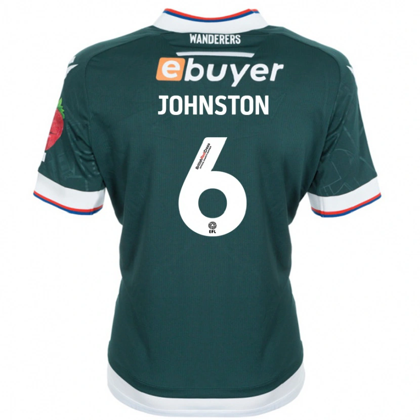 Danxen Mujer Camiseta George Johnston #6 Verde Oscuro 2ª Equipación 2024/25 La Camisa
