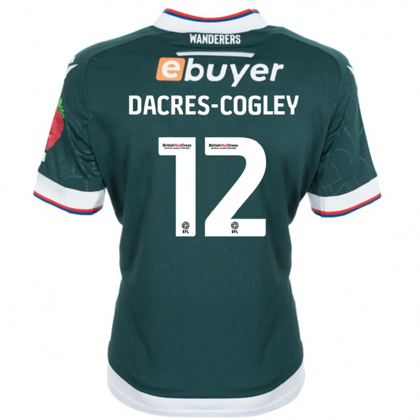 Danxen Mujer Camiseta Josh Dacres-Cogley #12 Verde Oscuro 2ª Equipación 2024/25 La Camisa