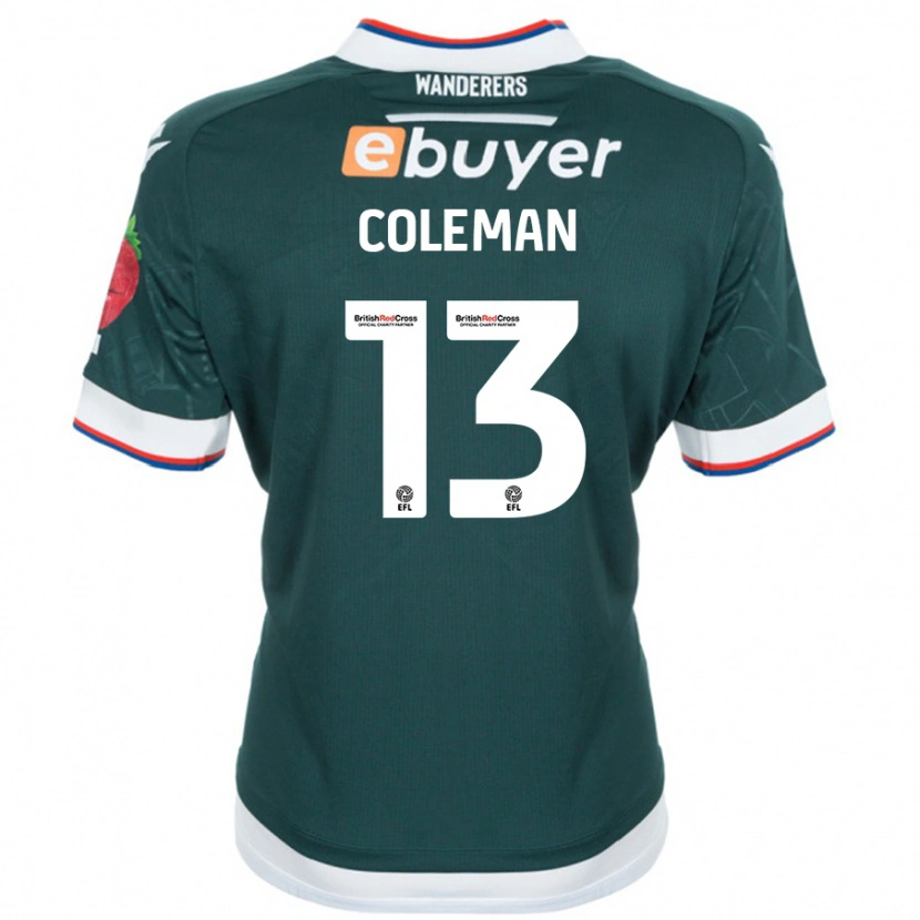 Danxen Mujer Camiseta Joel Coleman #13 Verde Oscuro 2ª Equipación 2024/25 La Camisa