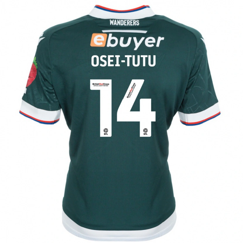 Danxen Mujer Camiseta Jordi Osei-Tutu #14 Verde Oscuro 2ª Equipación 2024/25 La Camisa