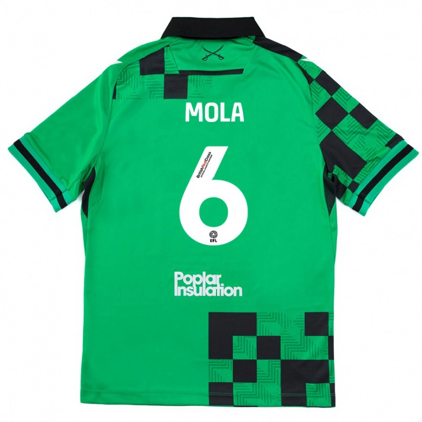 Danxen Mujer Camiseta Clinton Mola #6 Verde Negro 2ª Equipación 2024/25 La Camisa
