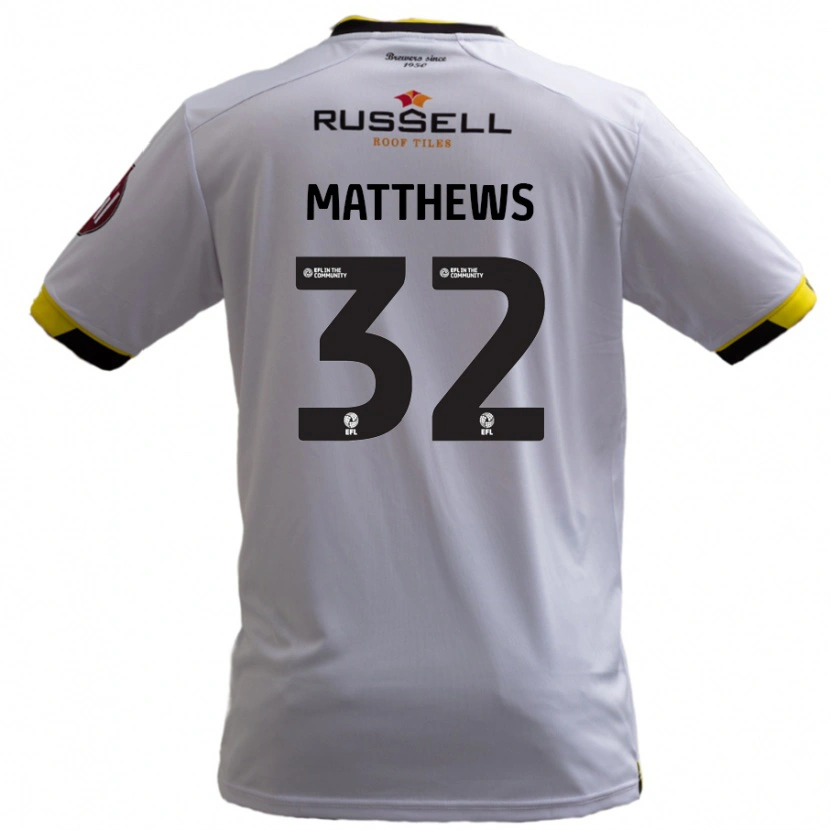Danxen Mujer Camiseta Daniel Matthews #32 Blanco 2ª Equipación 2024/25 La Camisa