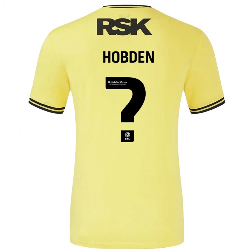 Danxen Mujer Camiseta Ollie Hobden #0 Amarillo Negro 2ª Equipación 2024/25 La Camisa
