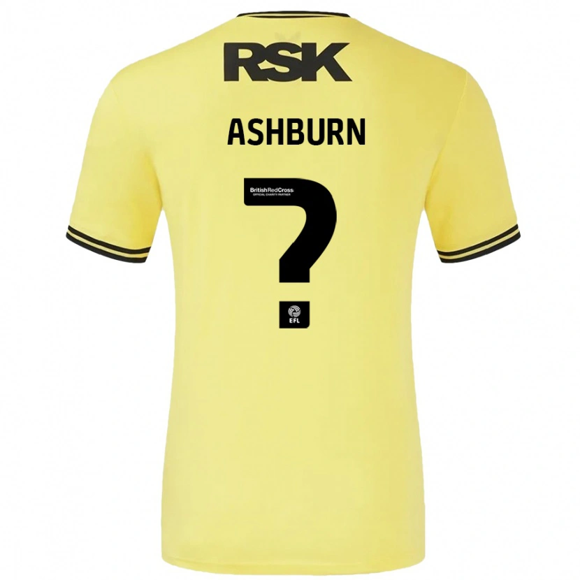 Danxen Mujer Camiseta Luke Ashburn #0 Amarillo Negro 2ª Equipación 2024/25 La Camisa