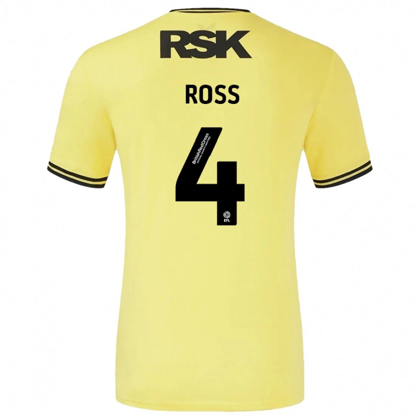 Danxen Mujer Camiseta Mia Ross #4 Amarillo Negro 2ª Equipación 2024/25 La Camisa