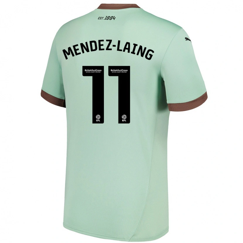 Danxen Mujer Camiseta Nathaniel Méndez-Laing #11 Verde Pálido 2ª Equipación 2024/25 La Camisa