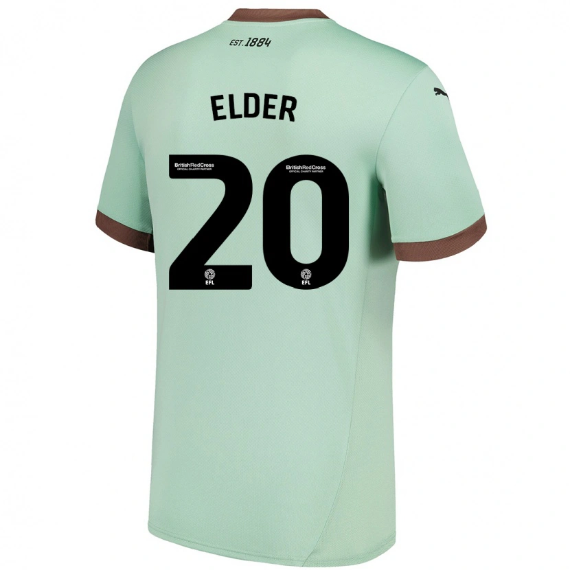 Danxen Mujer Camiseta Callum Elder #20 Verde Pálido 2ª Equipación 2024/25 La Camisa