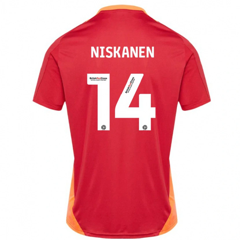 Danxen Mujer Camiseta Ilmari Niskanen #14 Azul Blanquecino 2ª Equipación 2024/25 La Camisa