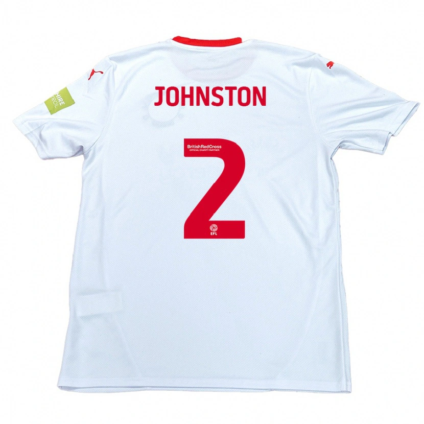 Danxen Mujer Camiseta Carl Johnston #2 Blanco 2ª Equipación 2024/25 La Camisa
