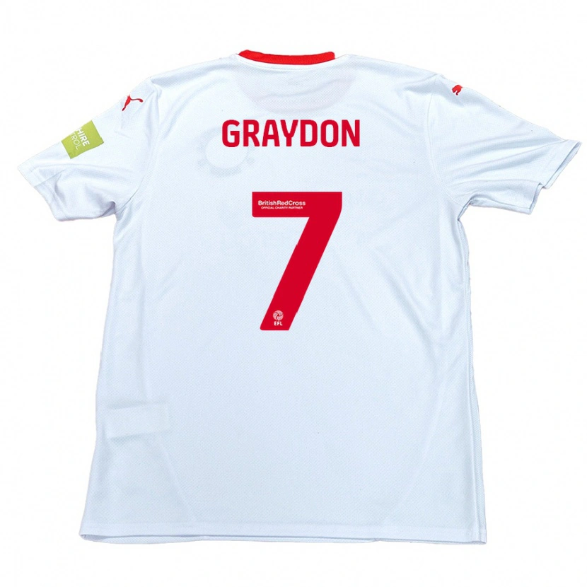 Danxen Mujer Camiseta Ryan Graydon #7 Blanco 2ª Equipación 2024/25 La Camisa