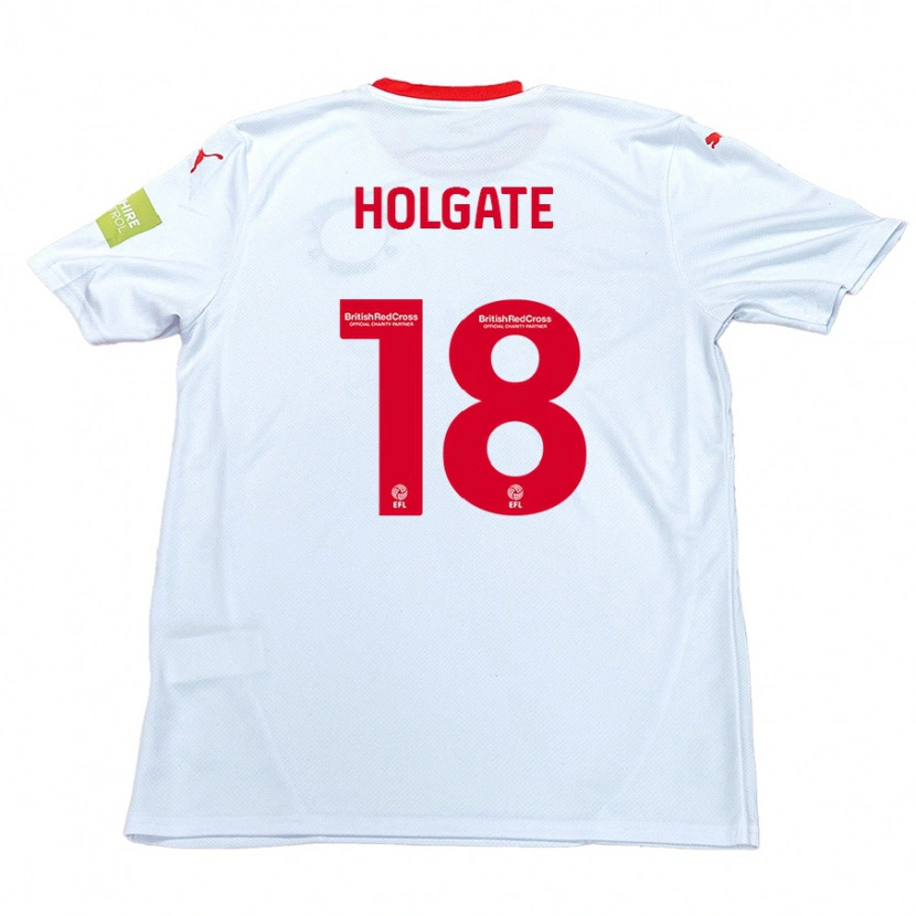 Danxen Mujer Camiseta Harrison Holgate #18 Blanco 2ª Equipación 2024/25 La Camisa