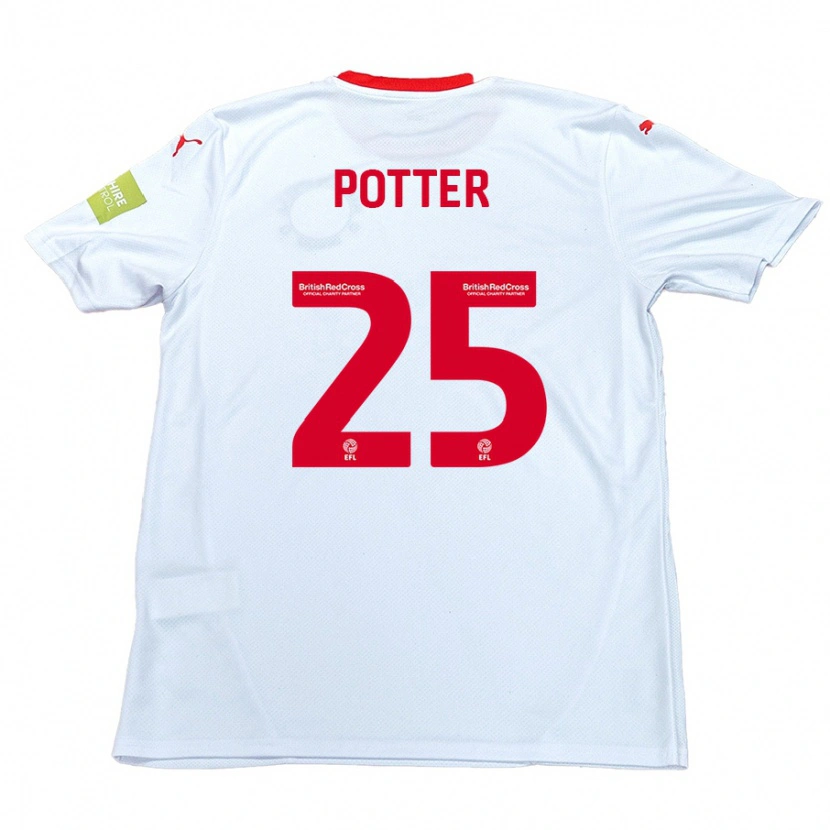 Danxen Mujer Camiseta Finley Potter #25 Blanco 2ª Equipación 2024/25 La Camisa