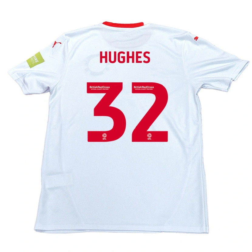 Danxen Mujer Camiseta Kayden Hughes #32 Blanco 2ª Equipación 2024/25 La Camisa
