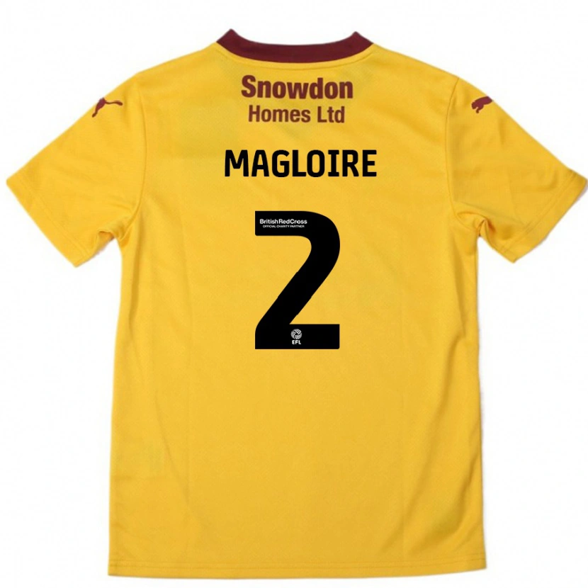 Danxen Mujer Camiseta Tyler Magloire #2 Naranja Borgoña 2ª Equipación 2024/25 La Camisa