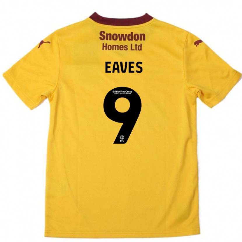 Danxen Mujer Camiseta Tom Eaves #9 Naranja Borgoña 2ª Equipación 2024/25 La Camisa