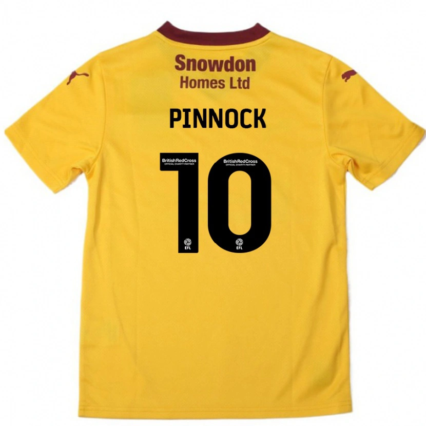 Danxen Mujer Camiseta Mitch Pinnock #10 Naranja Borgoña 2ª Equipación 2024/25 La Camisa
