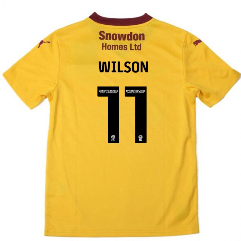 Danxen Mujer Camiseta James Wilson #11 Naranja Borgoña 2ª Equipación 2024/25 La Camisa