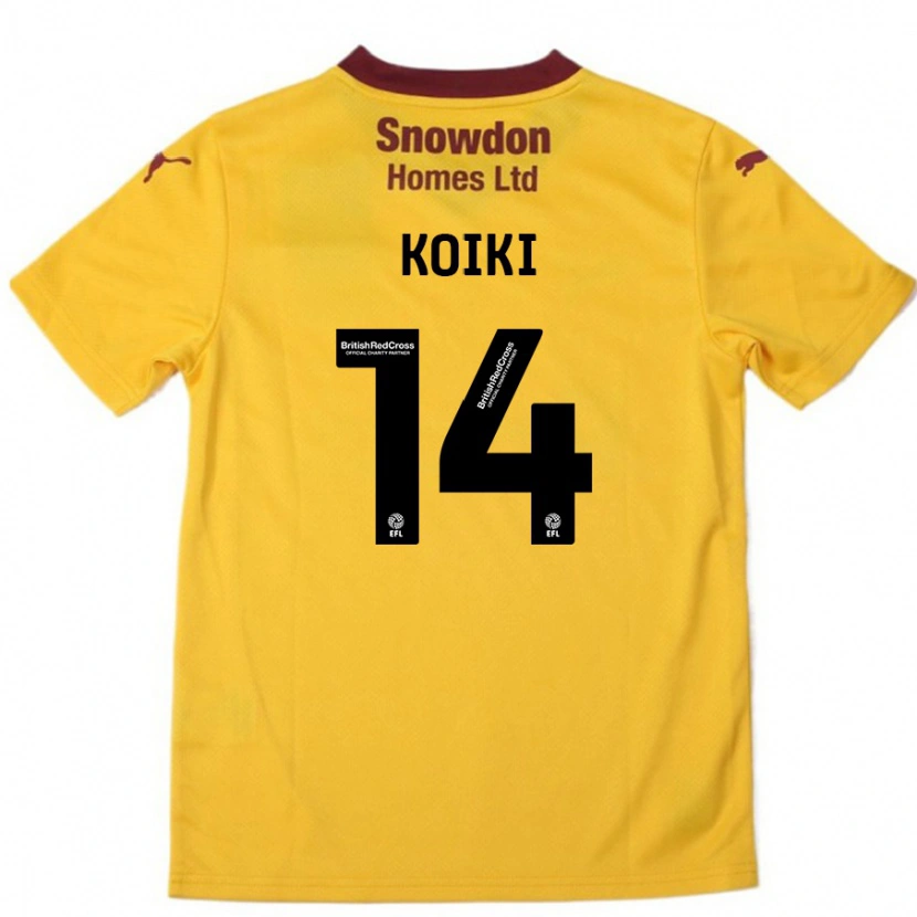 Danxen Mujer Camiseta Ali Koiki #14 Naranja Borgoña 2ª Equipación 2024/25 La Camisa