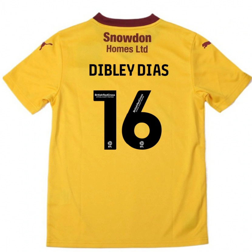 Danxen Mujer Camiseta Matt Dibley-Dias #16 Naranja Borgoña 2ª Equipación 2024/25 La Camisa