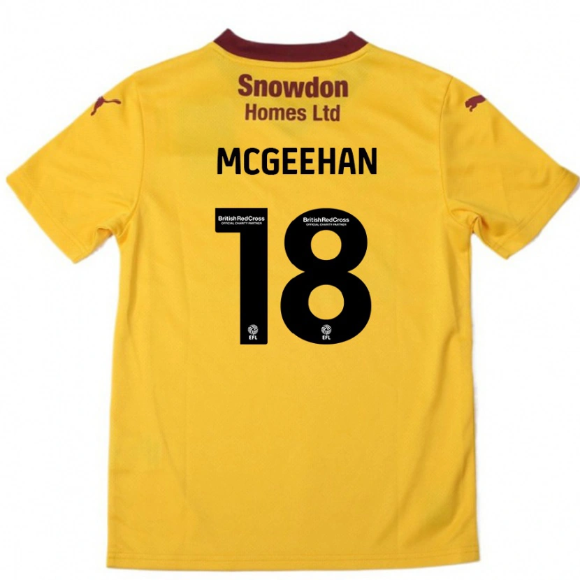Danxen Mujer Camiseta Cameron Mcgeehan #18 Naranja Borgoña 2ª Equipación 2024/25 La Camisa