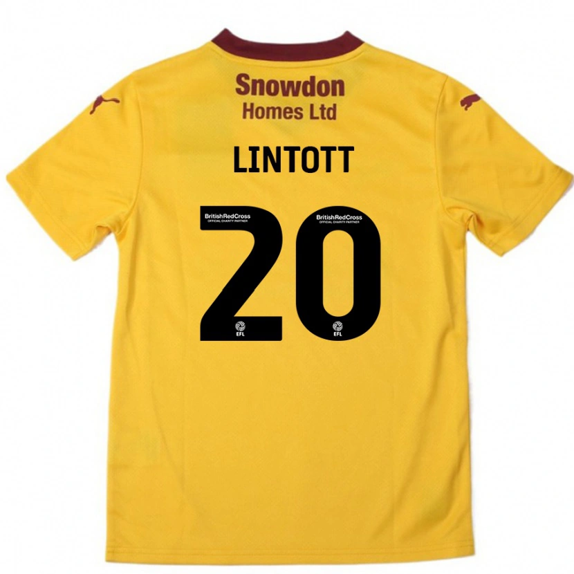 Danxen Mujer Camiseta Harvey Lintott #20 Naranja Borgoña 2ª Equipación 2024/25 La Camisa