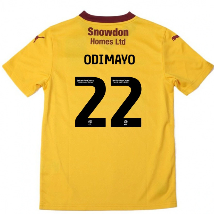 Danxen Mujer Camiseta Akin Odimayo #22 Naranja Borgoña 2ª Equipación 2024/25 La Camisa