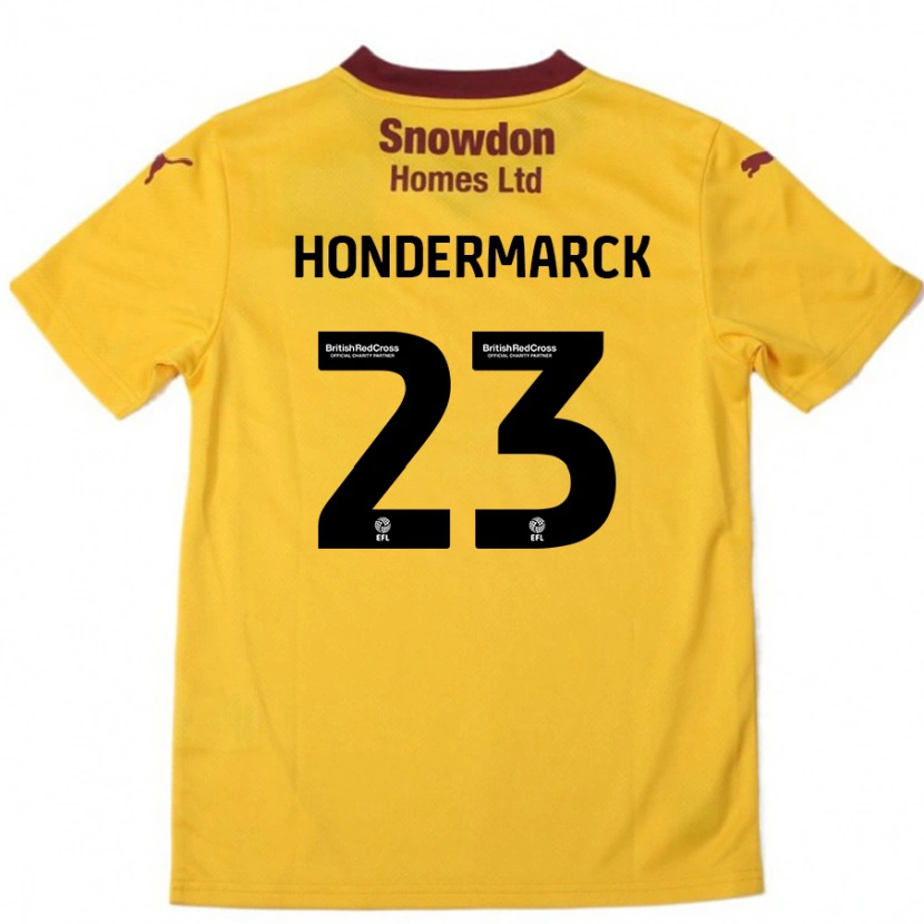 Danxen Mujer Camiseta William Hondermarck #23 Naranja Borgoña 2ª Equipación 2024/25 La Camisa