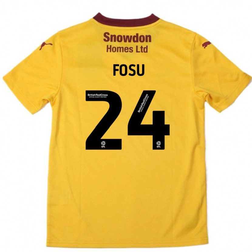 Danxen Mujer Camiseta Tariqe Fosu #24 Naranja Borgoña 2ª Equipación 2024/25 La Camisa