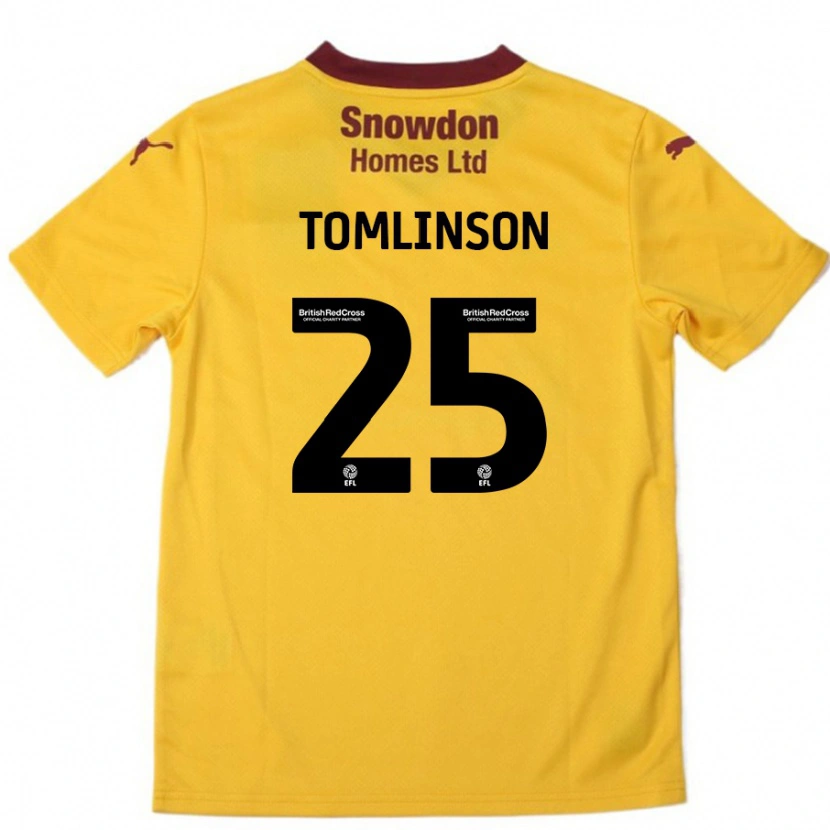 Danxen Mujer Camiseta Josh Tomlinson #25 Naranja Borgoña 2ª Equipación 2024/25 La Camisa