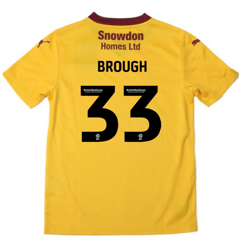 Danxen Mujer Camiseta Patrick Brough #33 Naranja Borgoña 2ª Equipación 2024/25 La Camisa