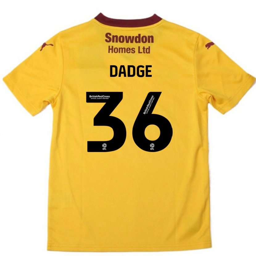Danxen Mujer Camiseta James Dadge #36 Naranja Borgoña 2ª Equipación 2024/25 La Camisa