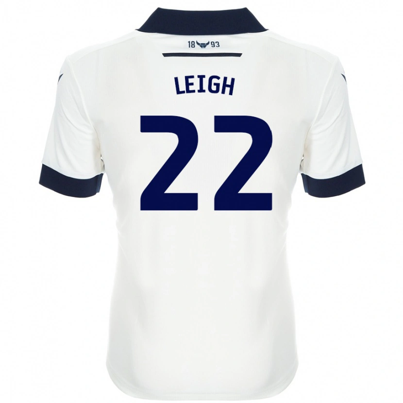 Danxen Mujer Camiseta Greg Leigh #22 Blanco Azul Marino 2ª Equipación 2024/25 La Camisa