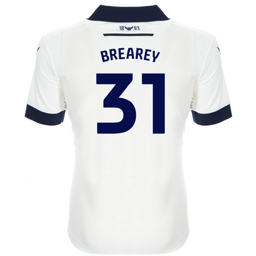 Danxen Mujer Camiseta Eddie Brearey #31 Blanco Azul Marino 2ª Equipación 2024/25 La Camisa