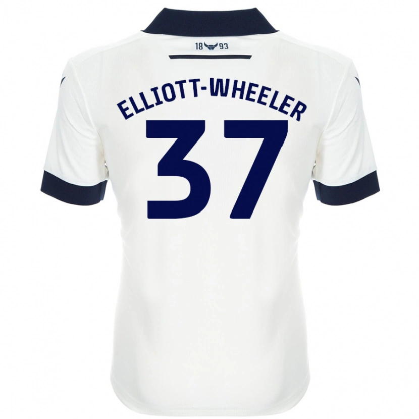Danxen Mujer Camiseta Aidan Elliott-Wheeler #37 Blanco Azul Marino 2ª Equipación 2024/25 La Camisa