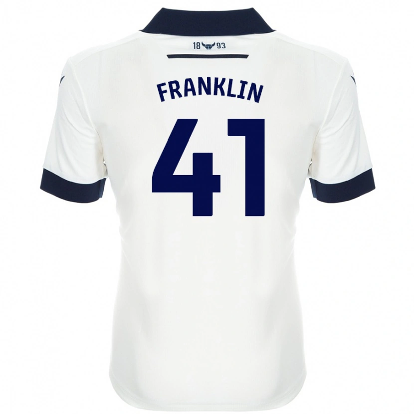 Danxen Mujer Camiseta George Franklin #41 Blanco Azul Marino 2ª Equipación 2024/25 La Camisa
