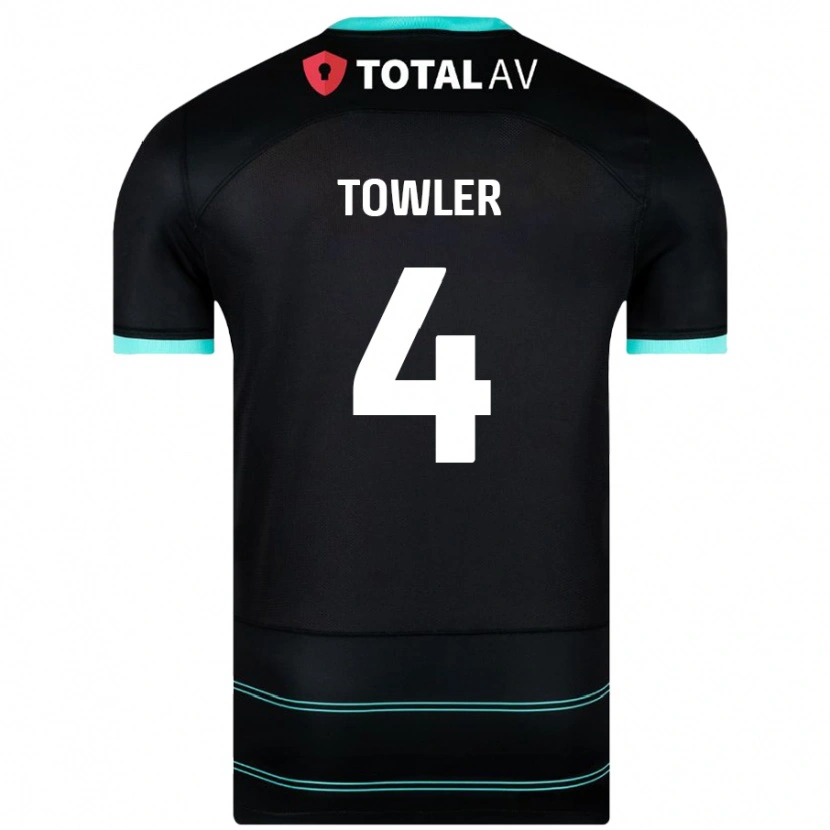 Danxen Mujer Camiseta Ryley Towler #4 Negro 2ª Equipación 2024/25 La Camisa