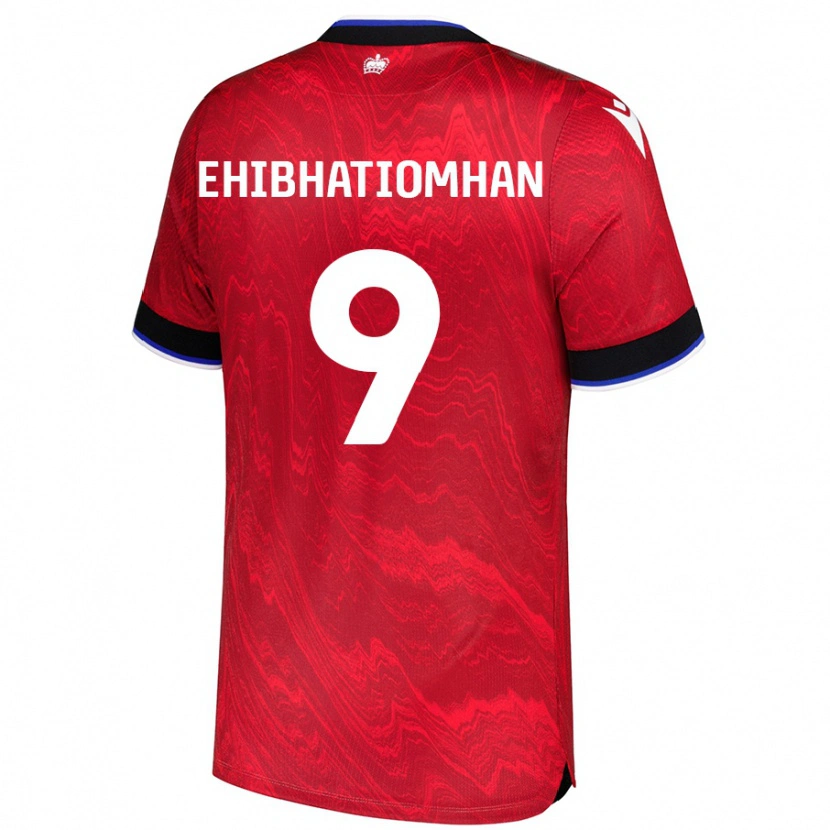 Danxen Mujer Camiseta Kelvin Ehibhatiomhan #9 Rojo Negro 2ª Equipación 2024/25 La Camisa