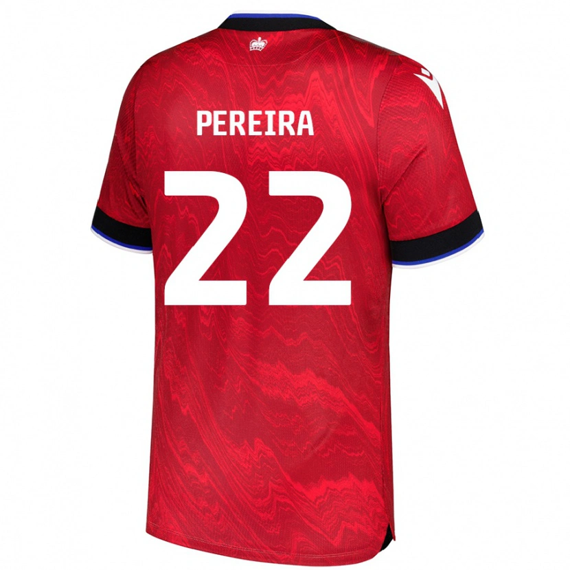 Danxen Mujer Camiseta Joel Pereira #22 Rojo Negro 2ª Equipación 2024/25 La Camisa