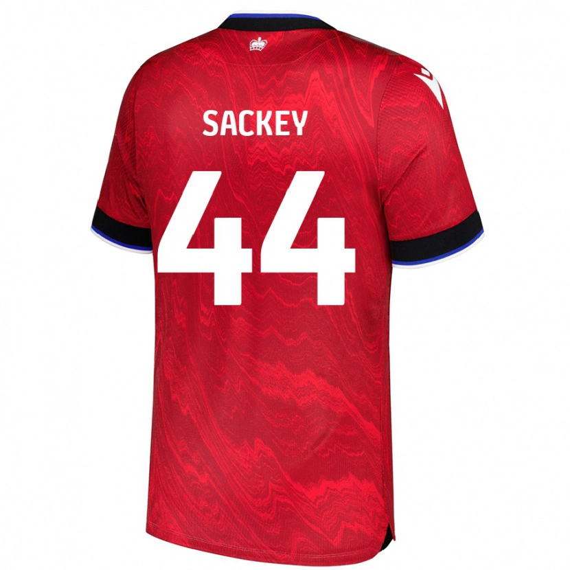 Danxen Mujer Camiseta Tyler Sackey #44 Rojo Negro 2ª Equipación 2024/25 La Camisa