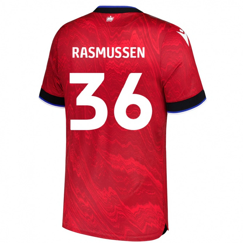 Danxen Mujer Camiseta Tash Rasmussen #36 Rojo Negro 2ª Equipación 2024/25 La Camisa