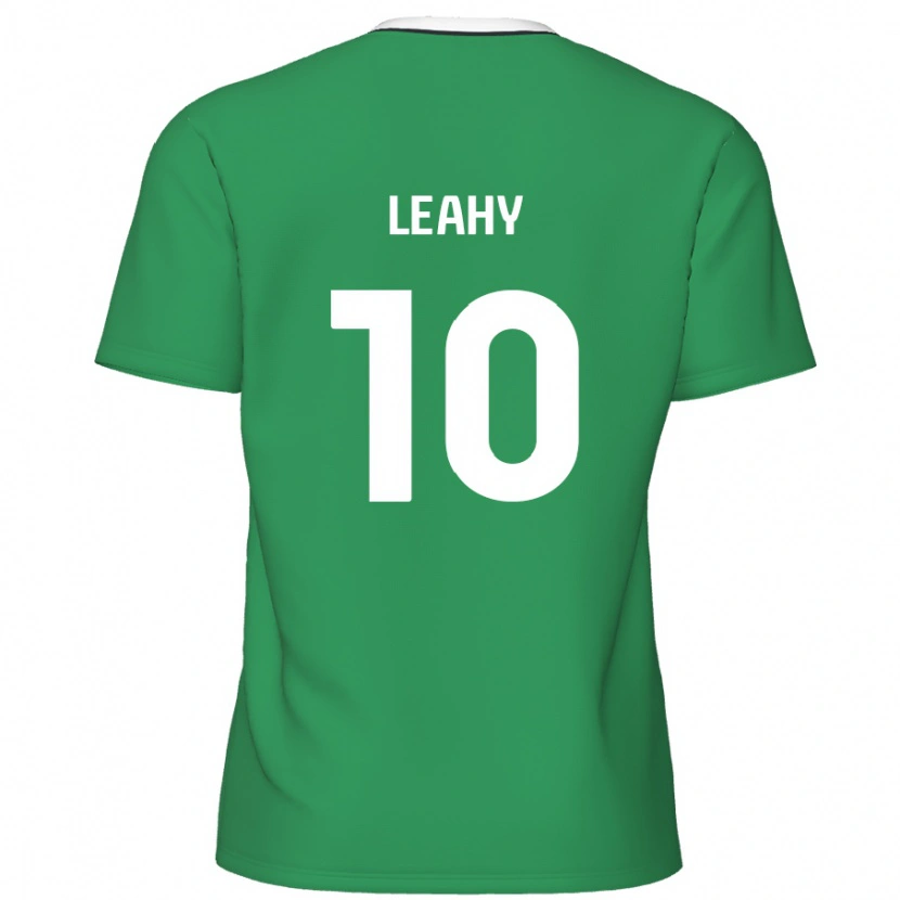 Danxen Mujer Camiseta Luke Leahy #10 Verde Rayas Blancas 2ª Equipación 2024/25 La Camisa
