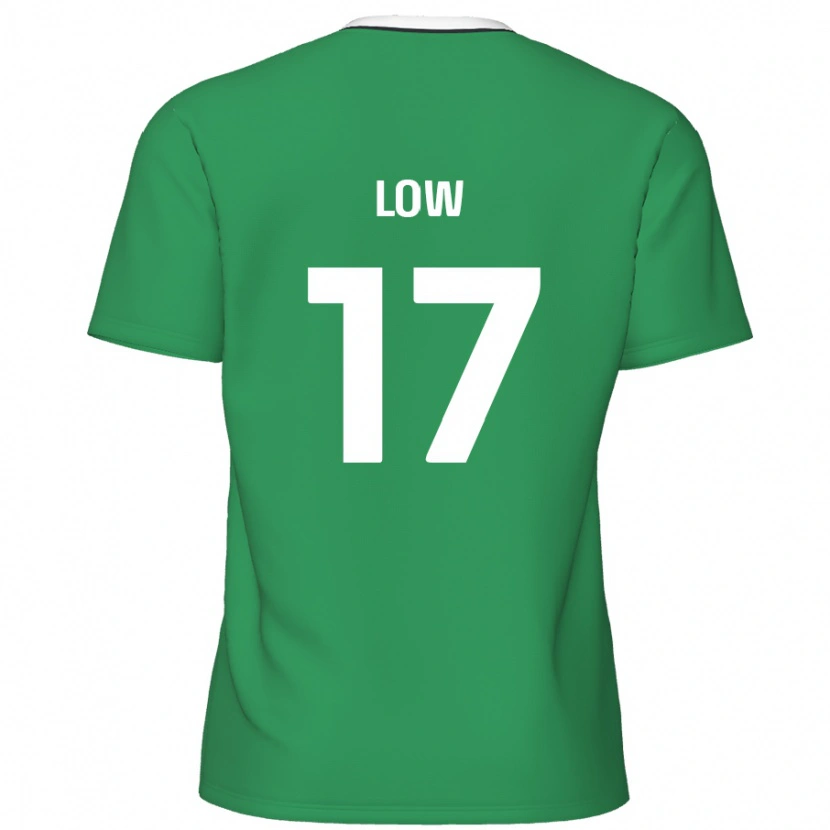 Danxen Mujer Camiseta Joe Low #17 Verde Rayas Blancas 2ª Equipación 2024/25 La Camisa