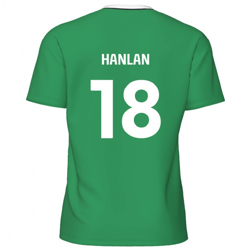 Danxen Mujer Camiseta Brandon Hanlan #18 Verde Rayas Blancas 2ª Equipación 2024/25 La Camisa