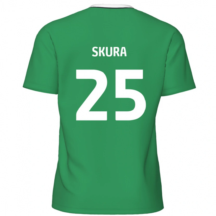 Danxen Mujer Camiseta Declan Skura #25 Verde Rayas Blancas 2ª Equipación 2024/25 La Camisa