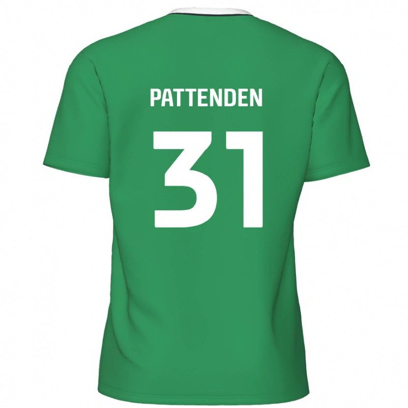 Danxen Mujer Camiseta Jasper Pattenden #31 Verde Rayas Blancas 2ª Equipación 2024/25 La Camisa